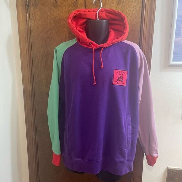 Teddy Fresh Colorblock Sweatshirt Hoodie Size Large - Picture 4 of 12
